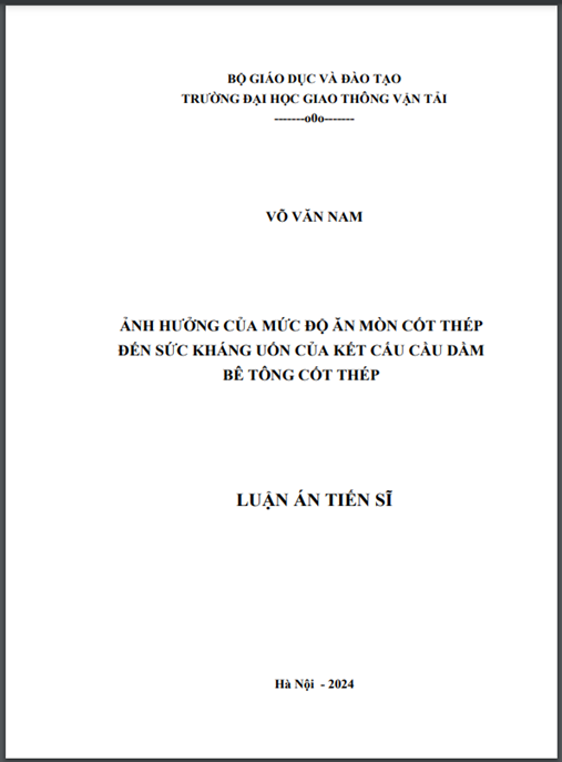 Ảnh hưởng của mức độ ăn mòn cốt thép đến sức kháng uốn của kết cấu cầu dầm bê tông cốt thép