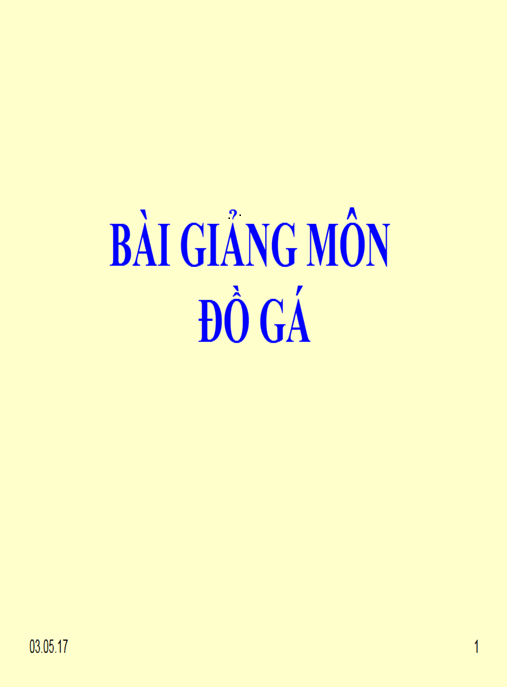 Bài Giảng Môn Đồ Gá