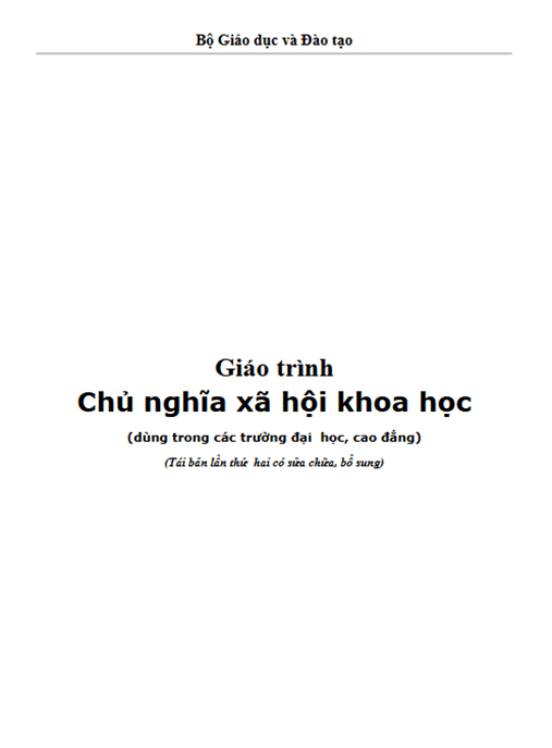 Giáo Trình Chủ Nghĩa Xã Hội Khoa Học