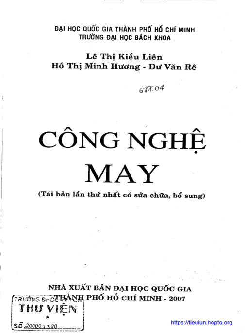 Giáo Trình Công Nghệ May