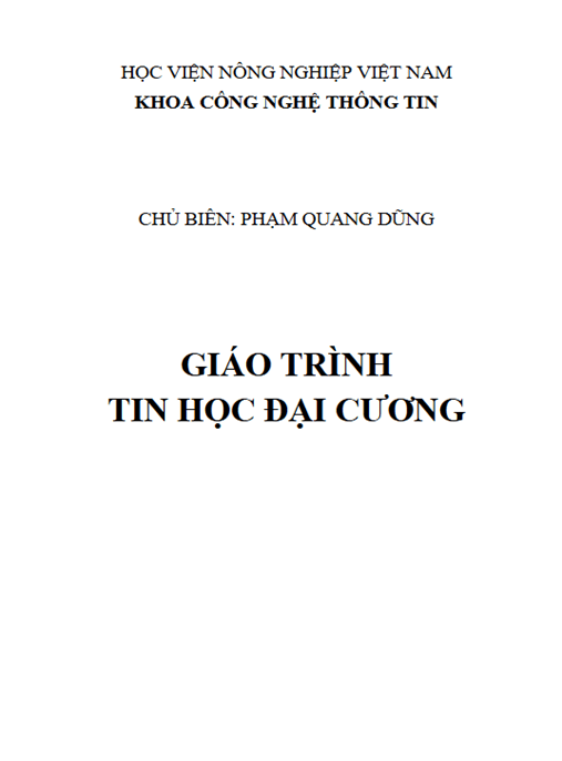 Giáo Trình Tin Học Đại Cương