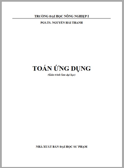 Giáo trình Toán ứng dụng