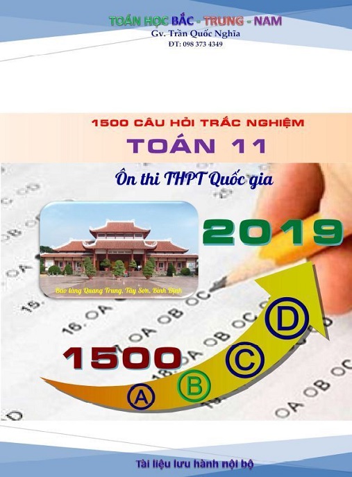 1500 Câu Hỏi Trắc Nghiệm Toán Lớp 11 Ôn Thi Thpt Quốc Gia Năm 2019