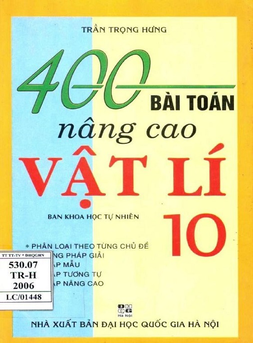 400 Bài Toán Nâng Cao Vật Lý Lớp 10
