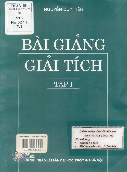 Bài Giảng Giải Tích Tập 1