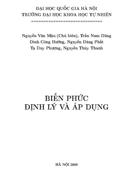Biến Phức Định Lý Và Áp Dụng