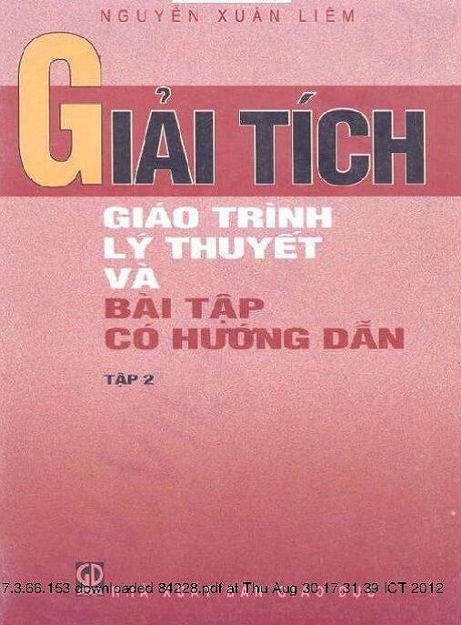 Giải Tích Giáo Trình Lý Thuyết Và Bài Tập Có Hướng Dẫn Tập 2