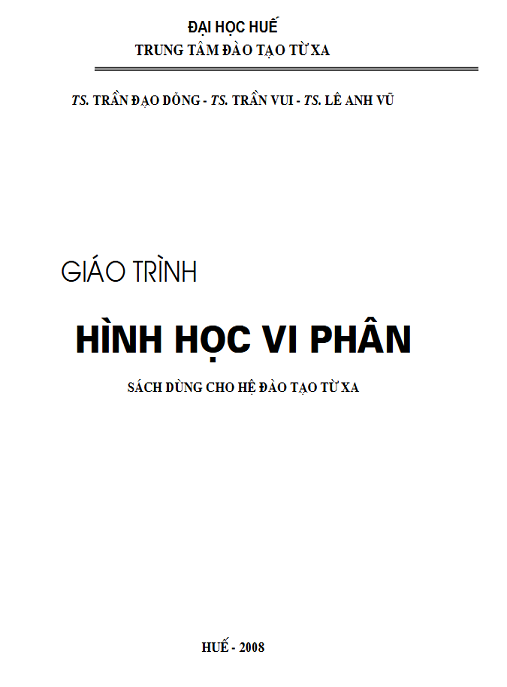 Giáo Trình Hình Học Vi Phân