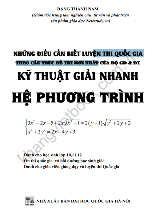 Những Điều Cần Biết Luyện Thi Quốc Gia – Kỹ Thuật Giải Nhanh Hệ Phương Trình