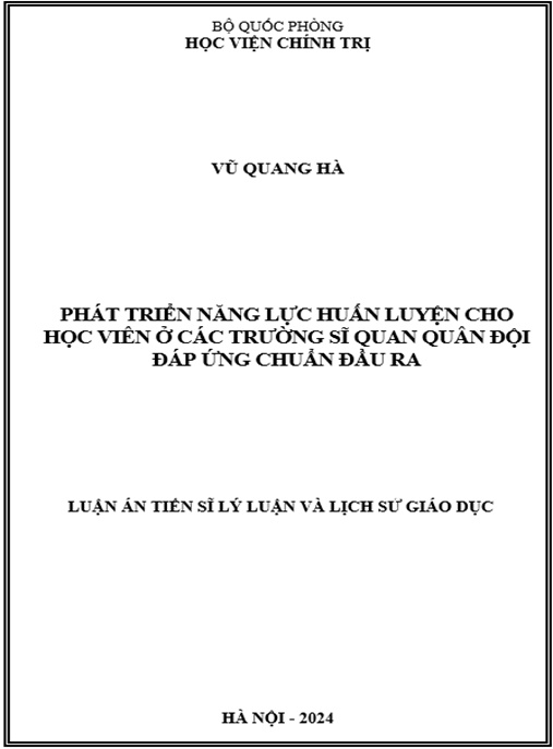 Phát triển năng lực huấn luyện cho học viên ở các trường sĩ quan quân đội đáp ứng chuẩn đầu ra