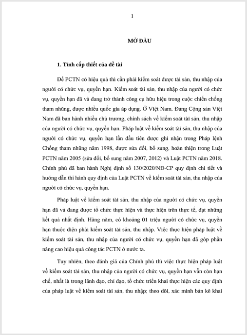Luận án Thực hiện pháp luật về kiểm soát tài sản, thu nhập của người có chức vụ, quyền hạn ở Việt Nam hiện nay