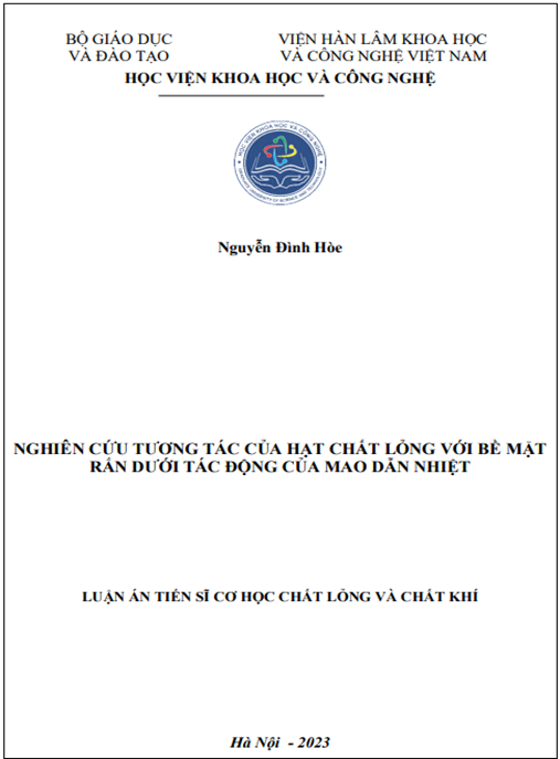 Nghiên cứu tương tác của hạt chất lỏng với bề mặt rắn dưới sự tác động của mao dẫn nhiệt