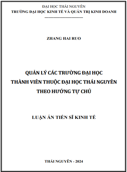 Quản lý các trường đại học thành viên thuộc Đại học Thái Nguyên theo hướng tự chủ