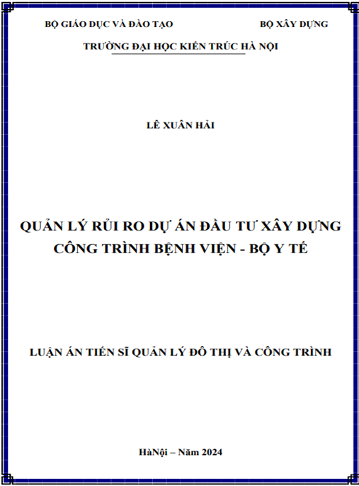 Quản lý rủi ro dự án đầu tư xây dựng công trình bệnh viện – Bộ Y tế