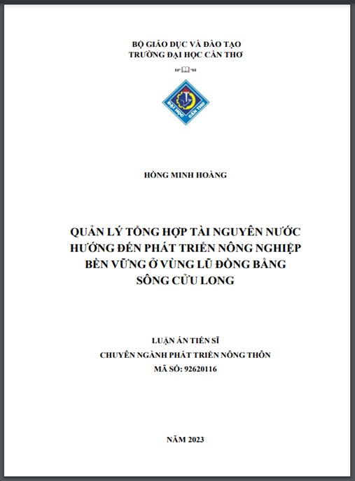 Quản lý tổng hợp tài nguyên nước hướng đến phát triển nông nghiệp bền vững ở vùng lũ đồng bằng sông Cửu Long