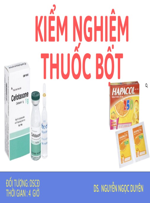 Bài giảng Kiểm nghiệm thuốc bột