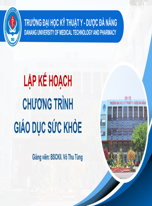 Bài giảng Lập kế hoạch chương trình giáo dục sức khỏe