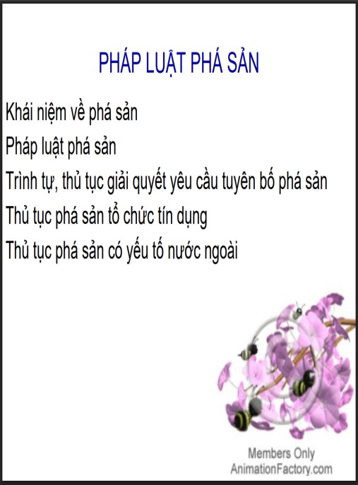 Bài giảng Pháp luật phá sản