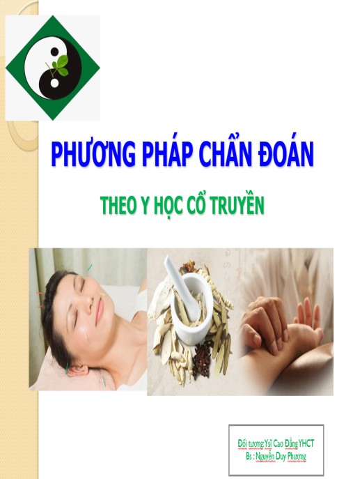 Bài giảng Phương pháp chẩn đoán theo y học cổ truyền