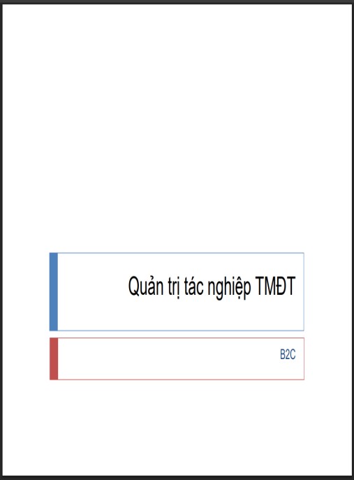 Bài giảng Quản trị tác nghiệp thương mại điện tử