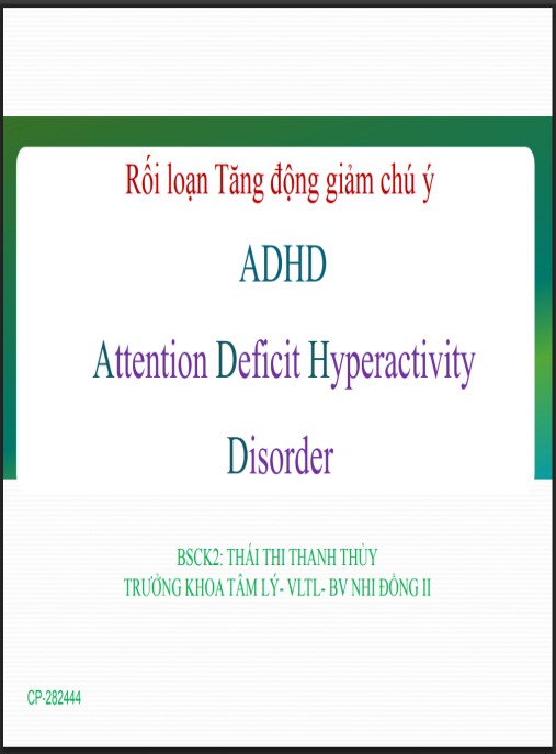 Bài giảng Rối loạn tăng động giảm chú ý