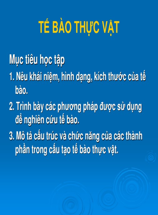 Bài giảng Tế bào thực vật