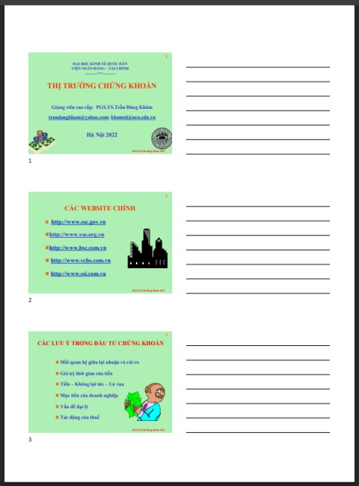 Bài giảng Thị trường chứng khoán