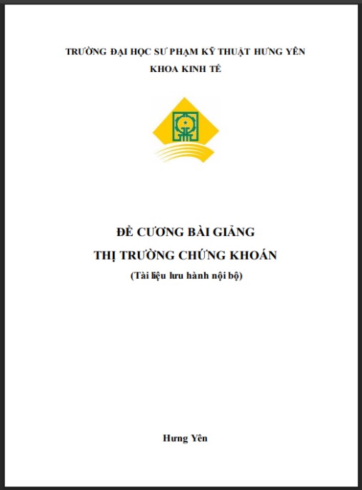 Đề cương bài giảng Thị trường chứng khoán