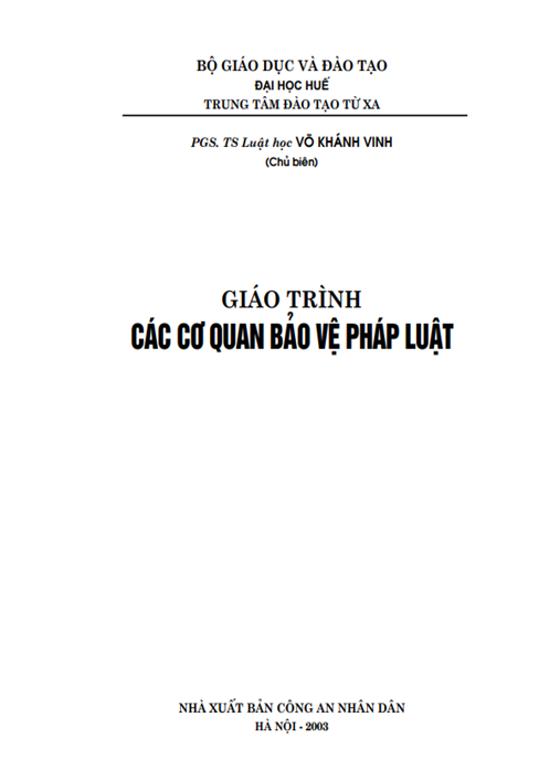 Giáo Trình Các Cơ Quan Bảo Vệ Pháp Luật