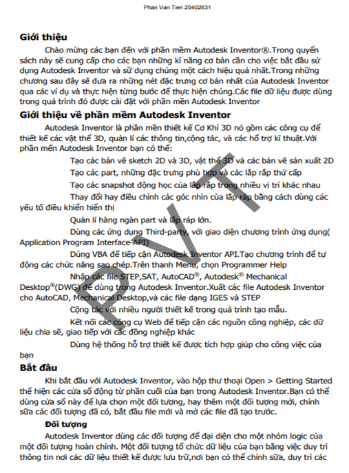 Giáo Trình Hướng Dẫn Học AutoDesk Inventor