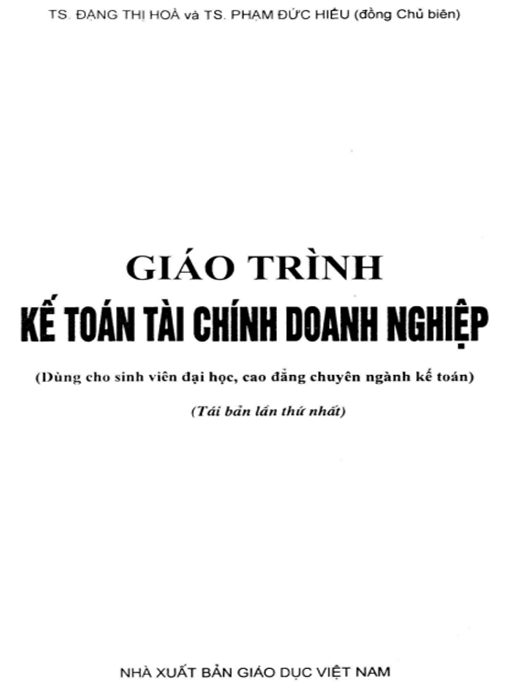 Giáo Trình Kế Toán Tài Chính Doanh Nghiệp