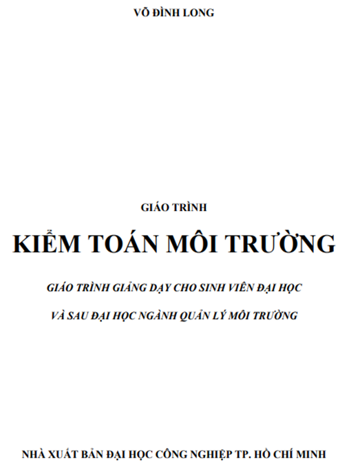 Giáo Trình Kiểm Toán Môi Trường