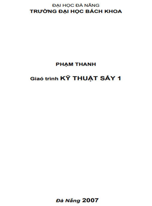 Giáo Trình Kỹ Thuật Sấy Tập 1