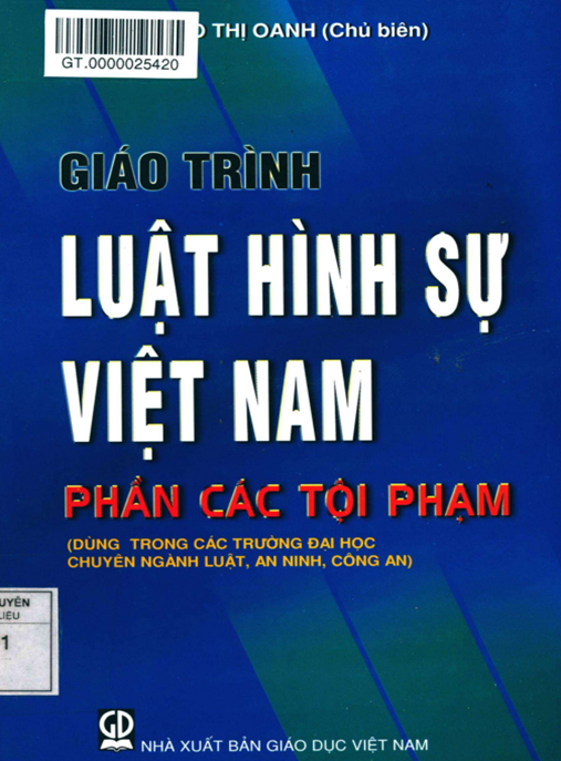 Giáo Trình Luật Hình Sự Việt Nam Phần Các Tội Phạm