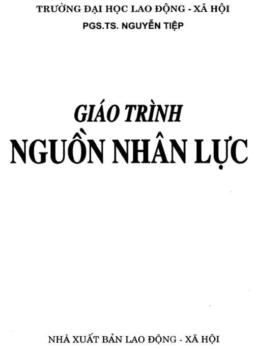 Giáo Trình Nguồn Nhân Lực