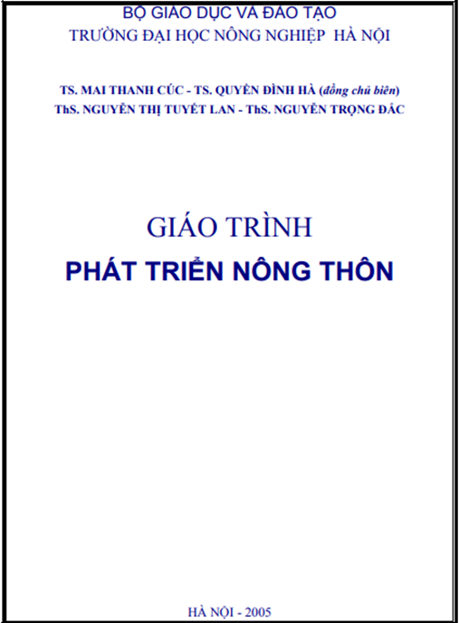 Giáo Trình Phát Triển Nông Thôn