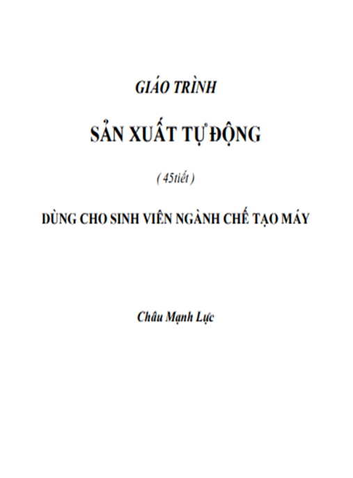 Giáo Trình Sản Xuất Tự Động