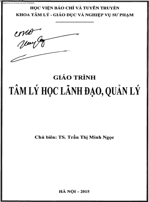 Giáo Trình Tâm Lý Học Lãnh Đạo Quản Lý