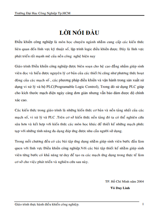 Giáo Trình Thực Hành Điều Khiển Công Nghiệp