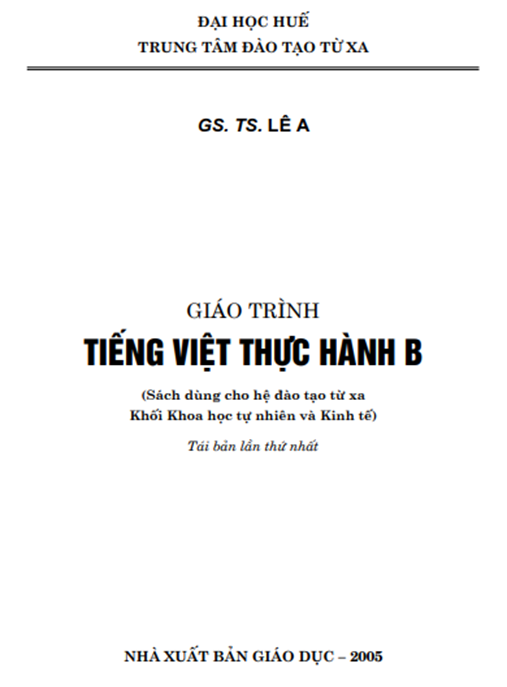 Giáo Trình Tiếng Việt Thực Hành B