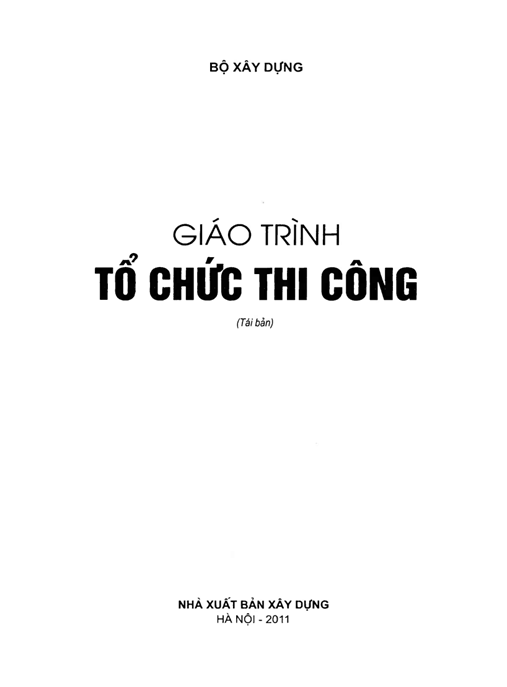 Giáo Trình Tổ Chức Thi Công