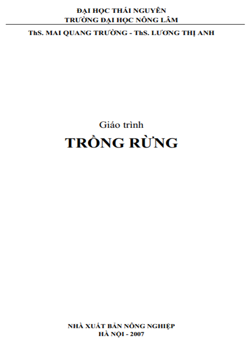 Giáo Trình Trồng Rừng