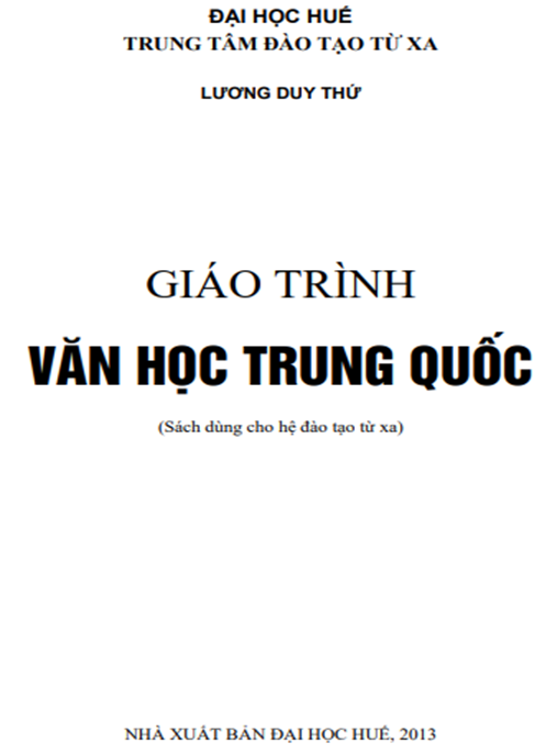 Giáo Trình Văn Học Trung Quốc