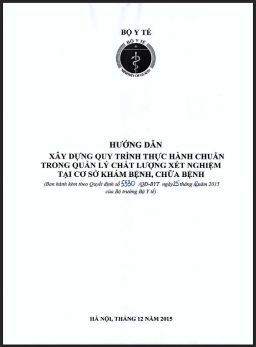 Hướng dẫn xây dựng quy trình thực hành chuẩn trong quản lý chất lượng xét nghiệm