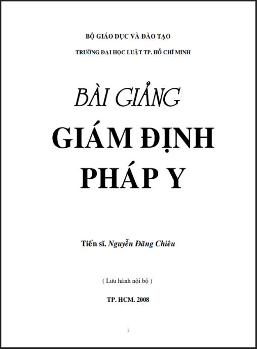 Bài Giảng Giám Định Pháp Y