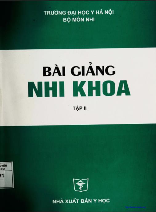 Bài Giảng Nhi Khoa Tập 2