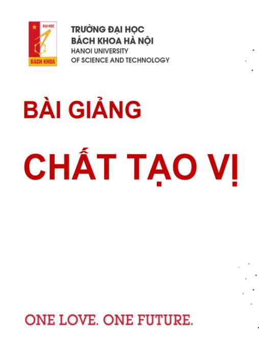 Bài giảng Chất tạo vị