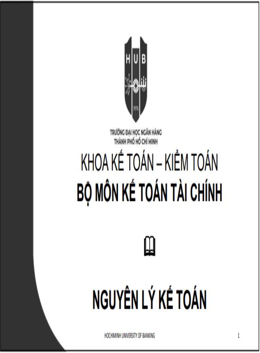 Bài giảng Nguyên lý kế toán