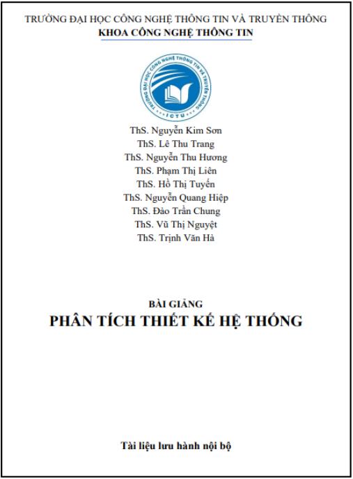 Bài giảng Phân tích thiết kế hệ thống