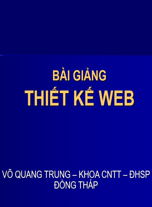 Bài giảng Thiết kế web